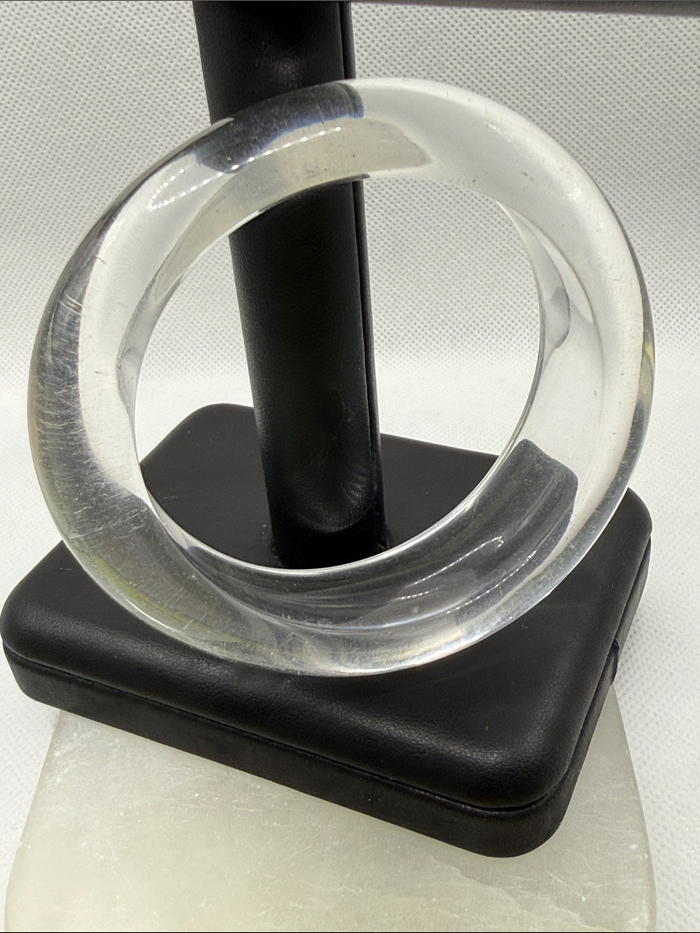 Vintage unusual Clear Lucite Bangle Bracelet lux runway